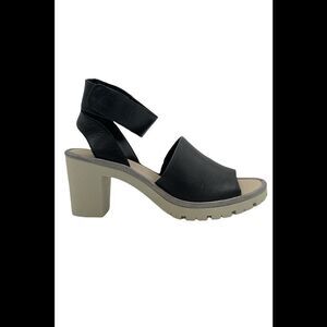 The Flexx Leather Ankle Strap Heeled Sandals Big Enough Black - Medium